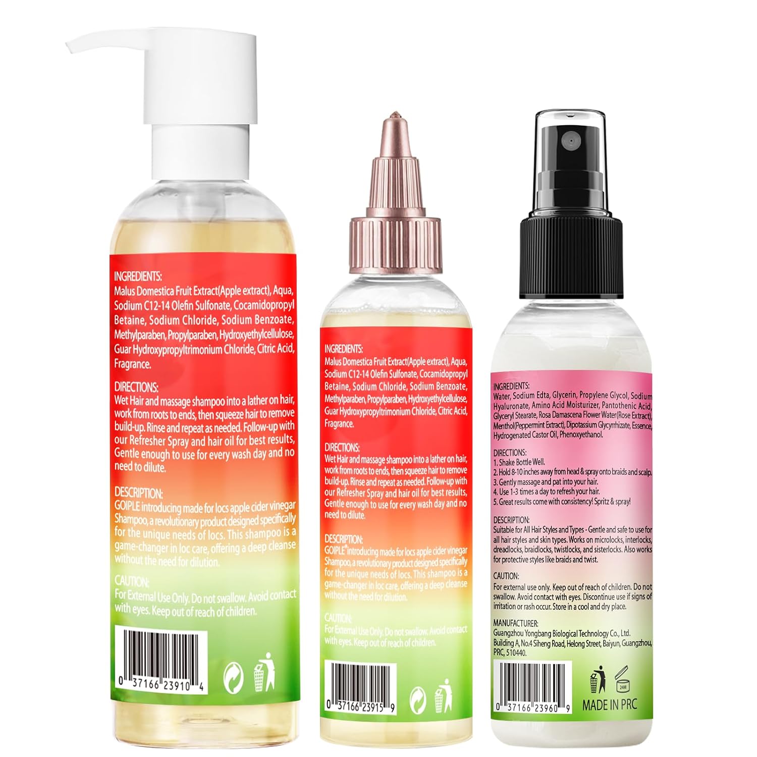 Rose Spray for Hair Loc Rose Water Hair Scalp Moisturizer- 2 in 1 Deep Clean & Conditioner Apple Cider Vinegar Shampoo, Briad Shampoo For Dreadlocks, Locs, Twist, Foam Sulfate Free for Curly Hair 3PCS - Image 9
