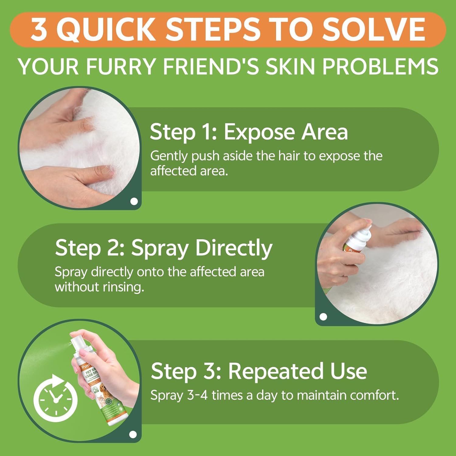 Itch Relief & Hot Spot Spray Treatment for Dogs & Cats - Natural Extract Formula for Anti Itch, Allergy Relief, Stop Scratching, Lickable, Wound Care Spray for All Animals (4.06 Fl Oz) - Image 7