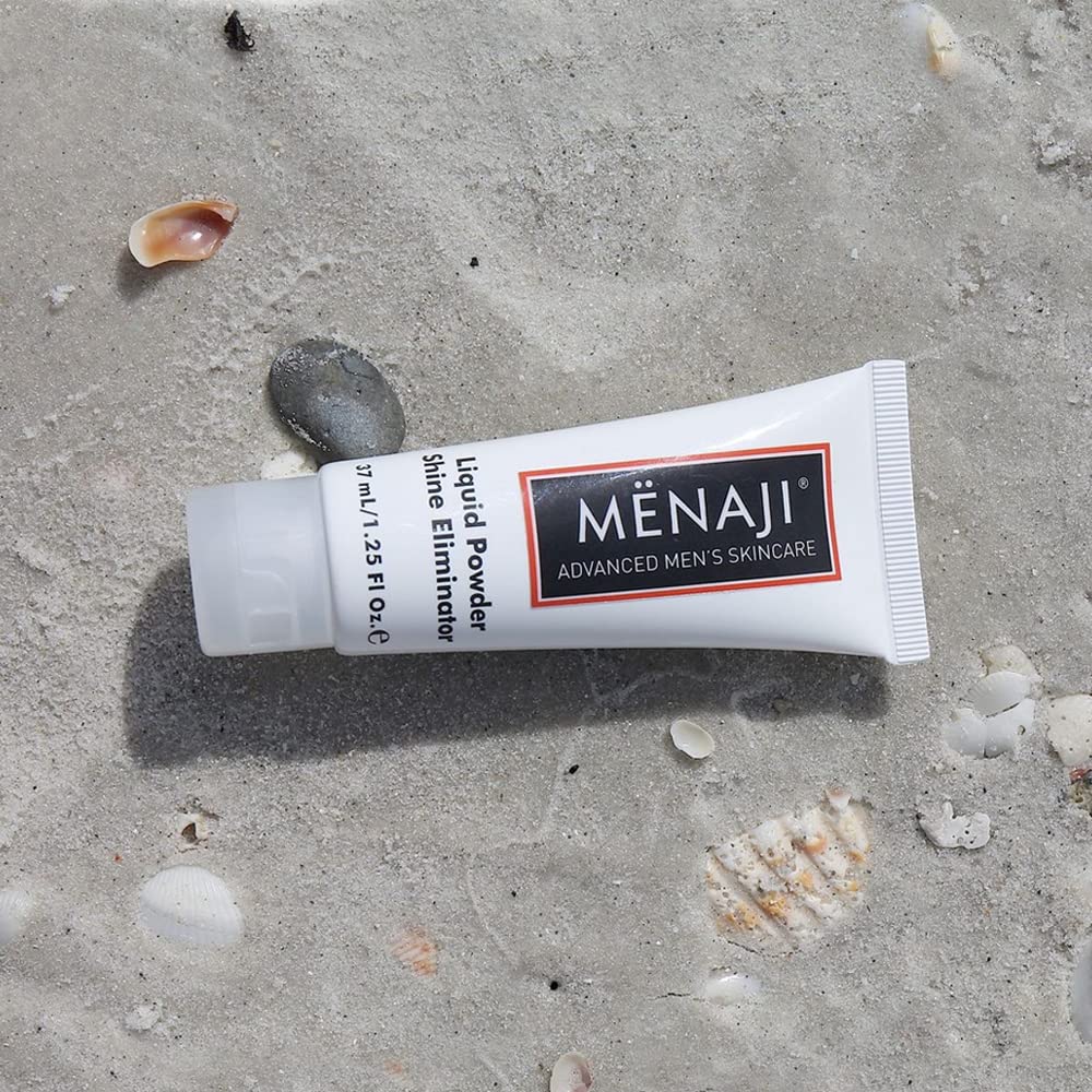 MËNAJI Liquid Powder Shine Eliminator- Moisturizer & Lightweight Liquid Primer Powder for Men - Mens Makeup- Transparent - 1.25 Oz - Image 6