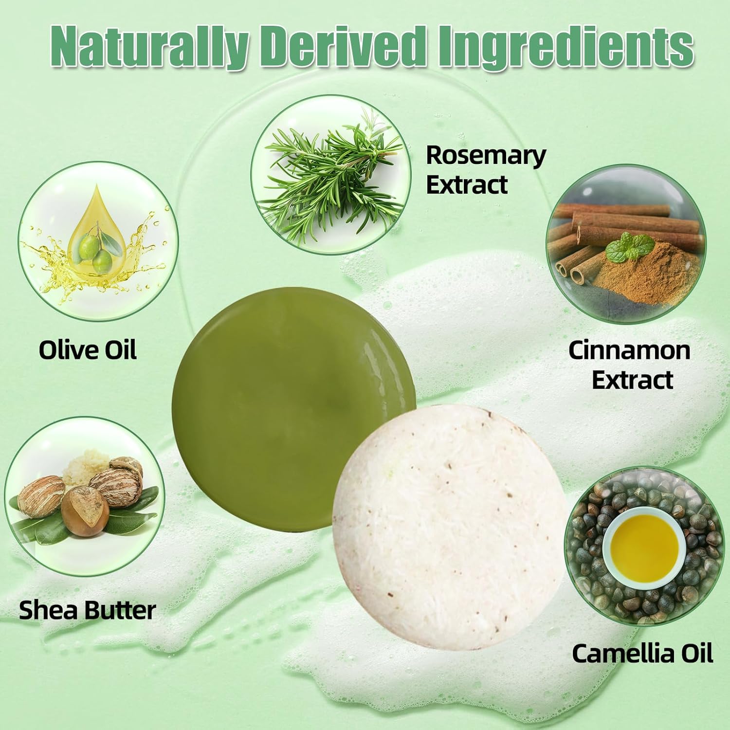2 Pack Rosemary Shampoo and Conditioner Bar Set for Thinning Hair Growth - Image 2