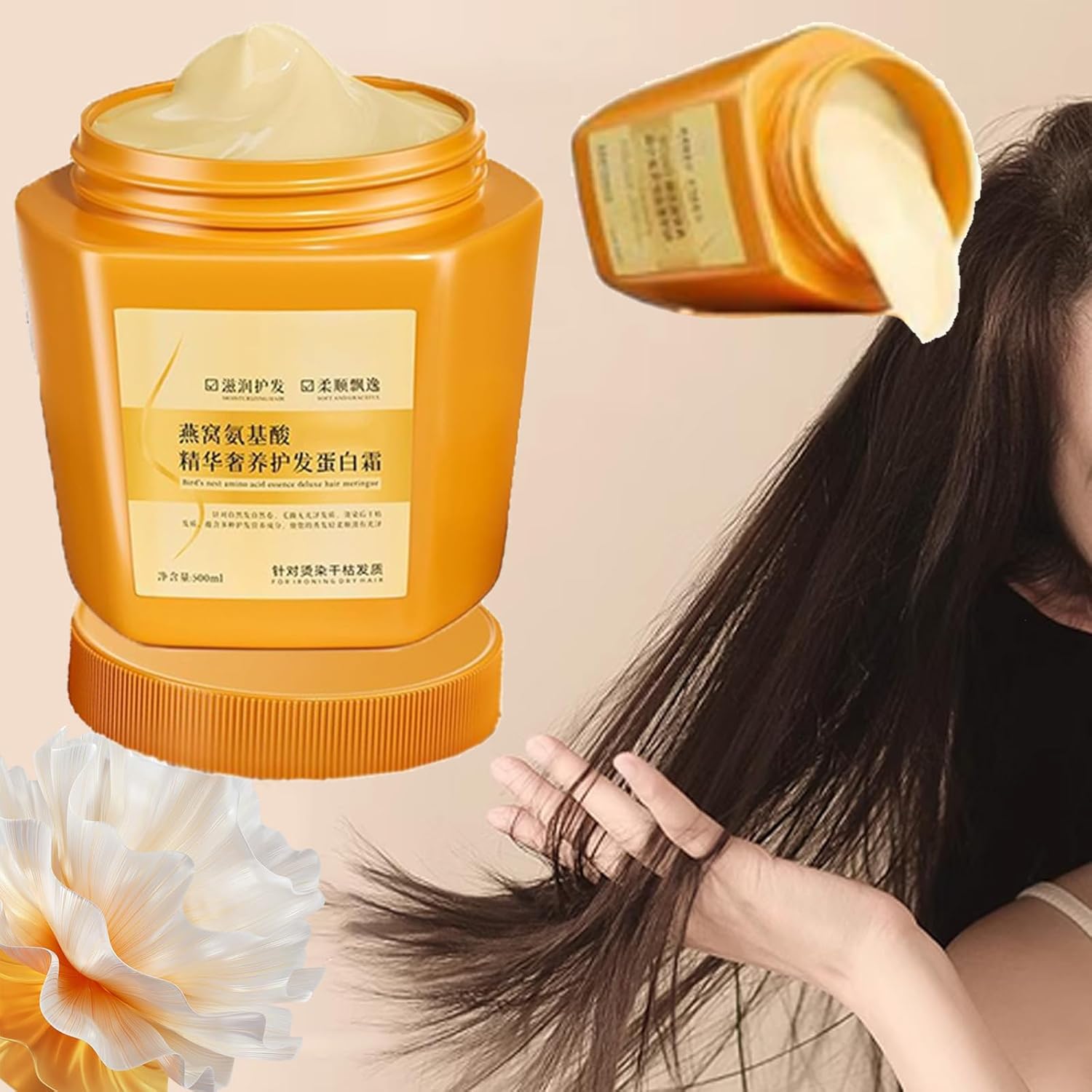 Convictioni Amino Acid Essence Luxury Nourishing Hair Protein Cream,Fleessential Hair Protein Cream,500ml Repairing Essence Hair Mask,Hair Repair Cream for Dry Damaged Hair (1Pc) - Image 4