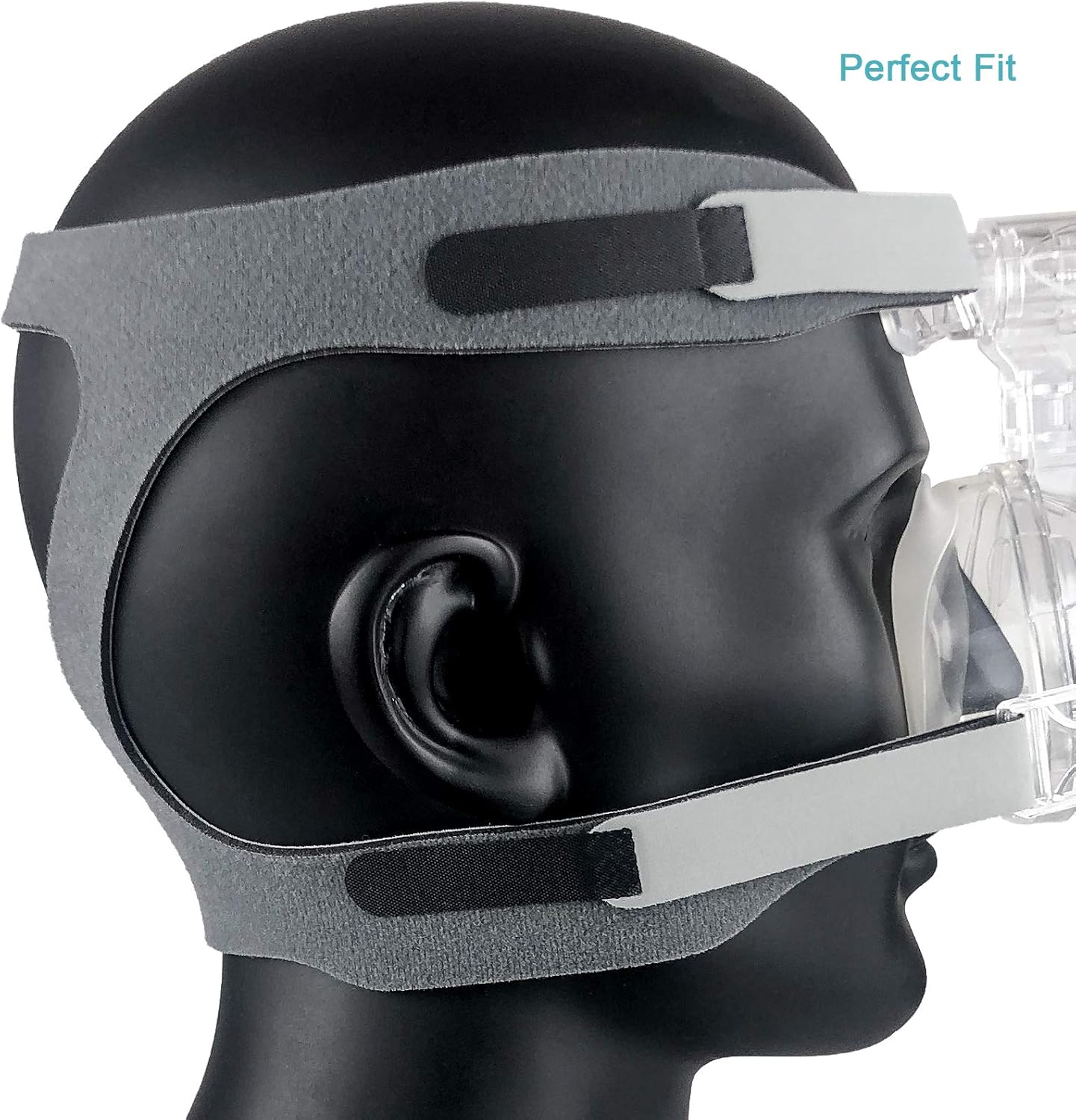 Upgaded Full Face CPAP Headgear CPAP Mask Straps Replacment for Resmed Mirage Series & Philips Respironics Non-Strechy Durable Design - (2-Pack // Black & Grey) - Image 5