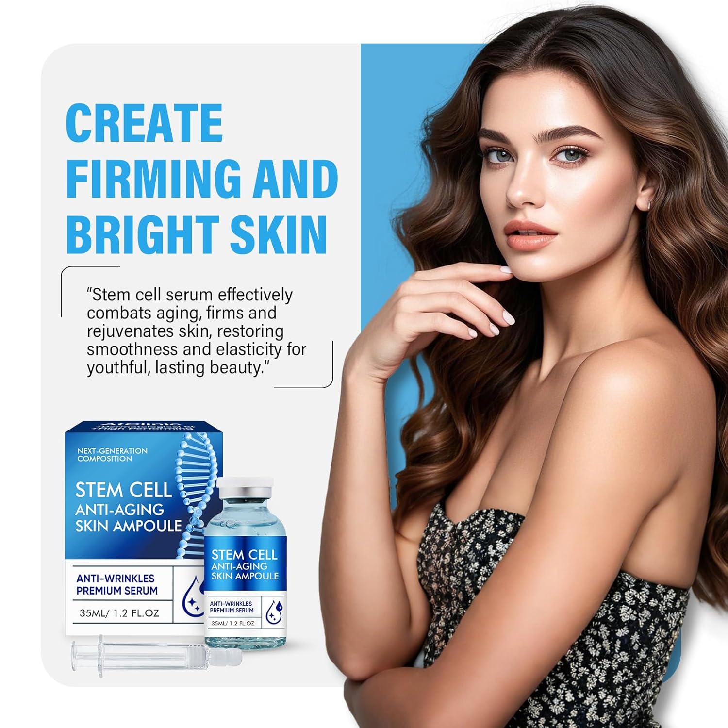 Stem Cell Anti-Aging Serum - Firm, Hydrate, and Renew Your Skin for a Youthful Glow,Strengthens and Moisturises Skin,Use with and Without MicroNeedling, Anti Aging & Smooth Wrinkles - Image 8