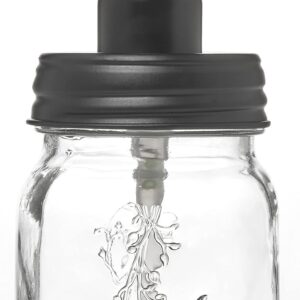 Petite 12oz Mason Jar Soap and/or Lotion Dispenser with Gloss Black Soap Dispenser Pump and Non Slip Coaster for Hand Sanitizer, Liquid Soap or Hand/Body Lotion (Gloss Black, Single 12oz)