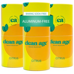 Aluminum Free Deodorant for Kids and Teens - 2 oz stick (Pack of 3) - Citrus - Teen Deodorant for Girls and Boys - Paraben Free Deodorant - Made with all natural deodorant ingredients
