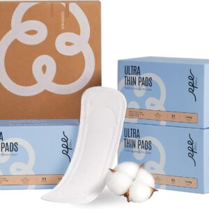 100% Organic Long Panty Liners for Women - 96ct, Ultra Thin Cotton Cover, Light Absorbency, Unscented Barely There Pantiliners (Long Liner, Size 2, 96ct)