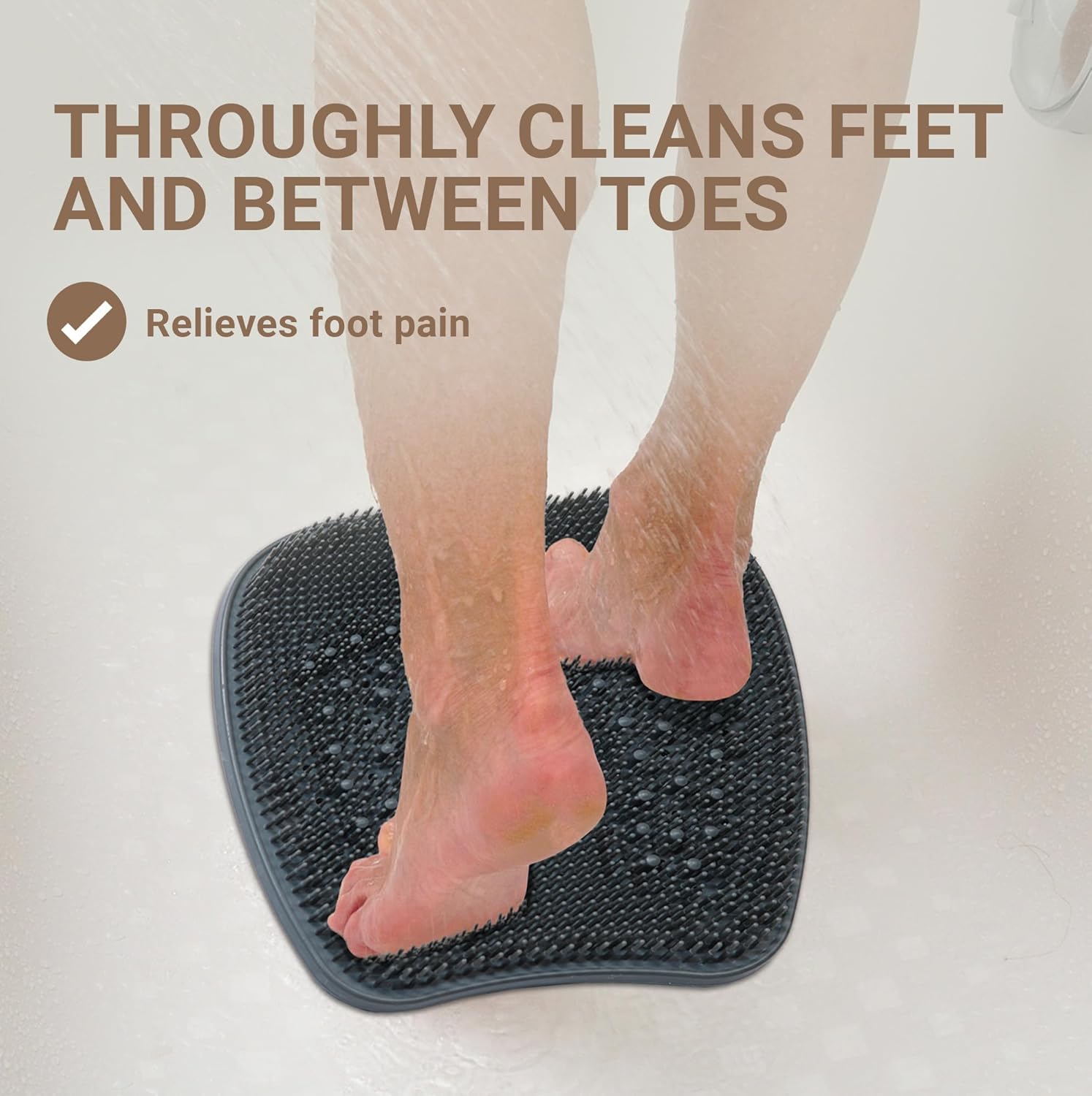 Shower Foot Scrubber Mat with Suction Grip | Foot Scrubber in Shower | Hands-Free Exfoliation & Massage | Soft Bristles for Deep Clean & Relaxation | Non-Slip, Mountable Design for Spa at Home - Image 4