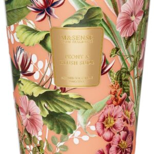 M&SENSE Large Soy Scented Candles Peony & Blush Sude, Non Toxic Natural Spring Candles 35oz 150 Hours Long Lasting Slow Burning, Unique Candle Gifts Cozy Room Decor for Women Men