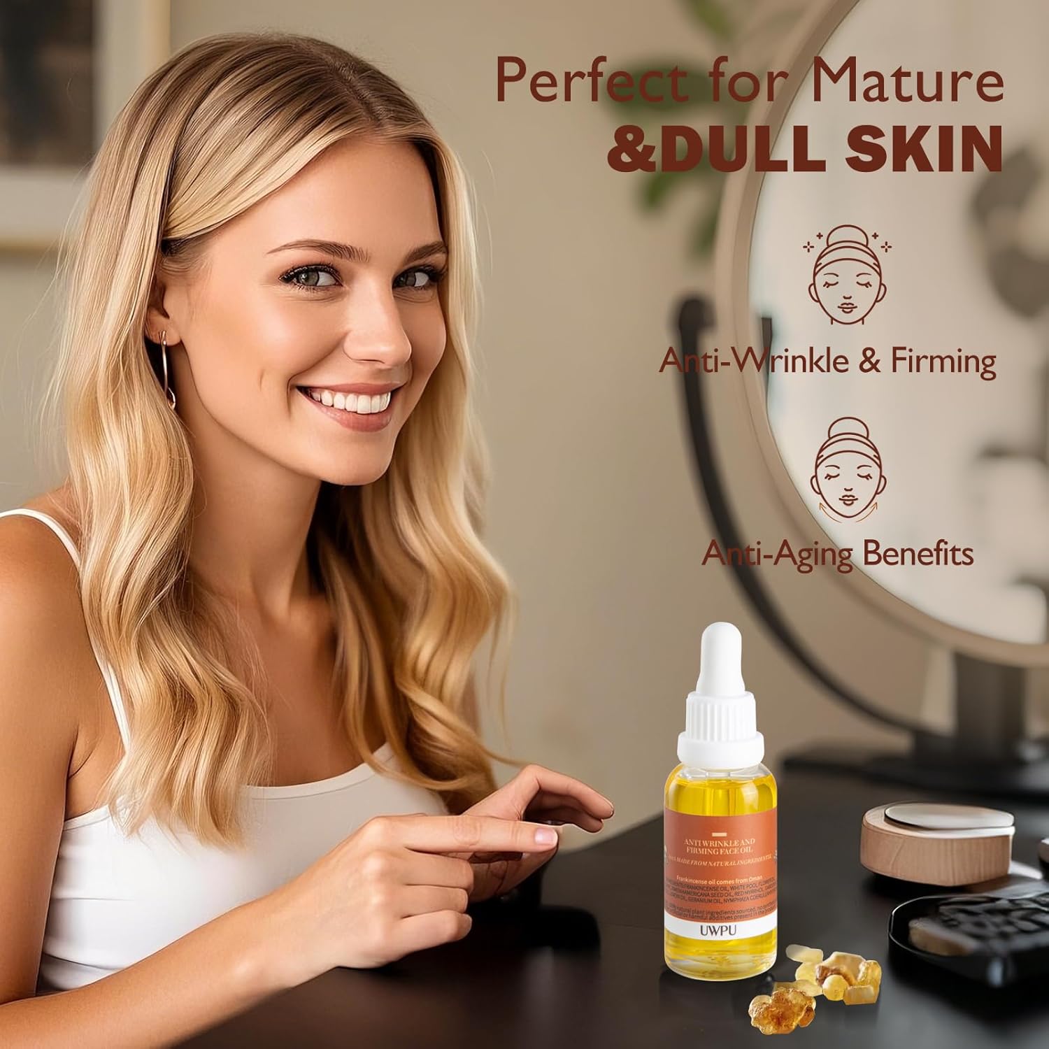 UWPU-Frankincense Oil| Frankincense Oil For Face| Reduce Wrinkles| Fine Lines & Signs of Aging| Gentle Skincare for Day & Night| cold extracted facial oil| deeply nourish& revitalize the skin - Image 3