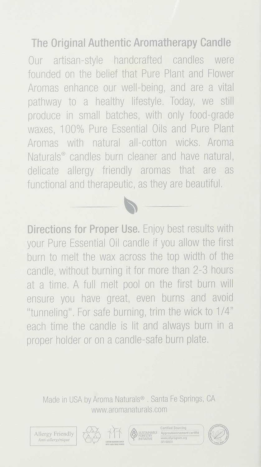 Aroma Naturals Lavender & Tangerine Essential Oil Scented Pillar Candle, Relaxing, 2.5 inch x 4 inch - Image 3