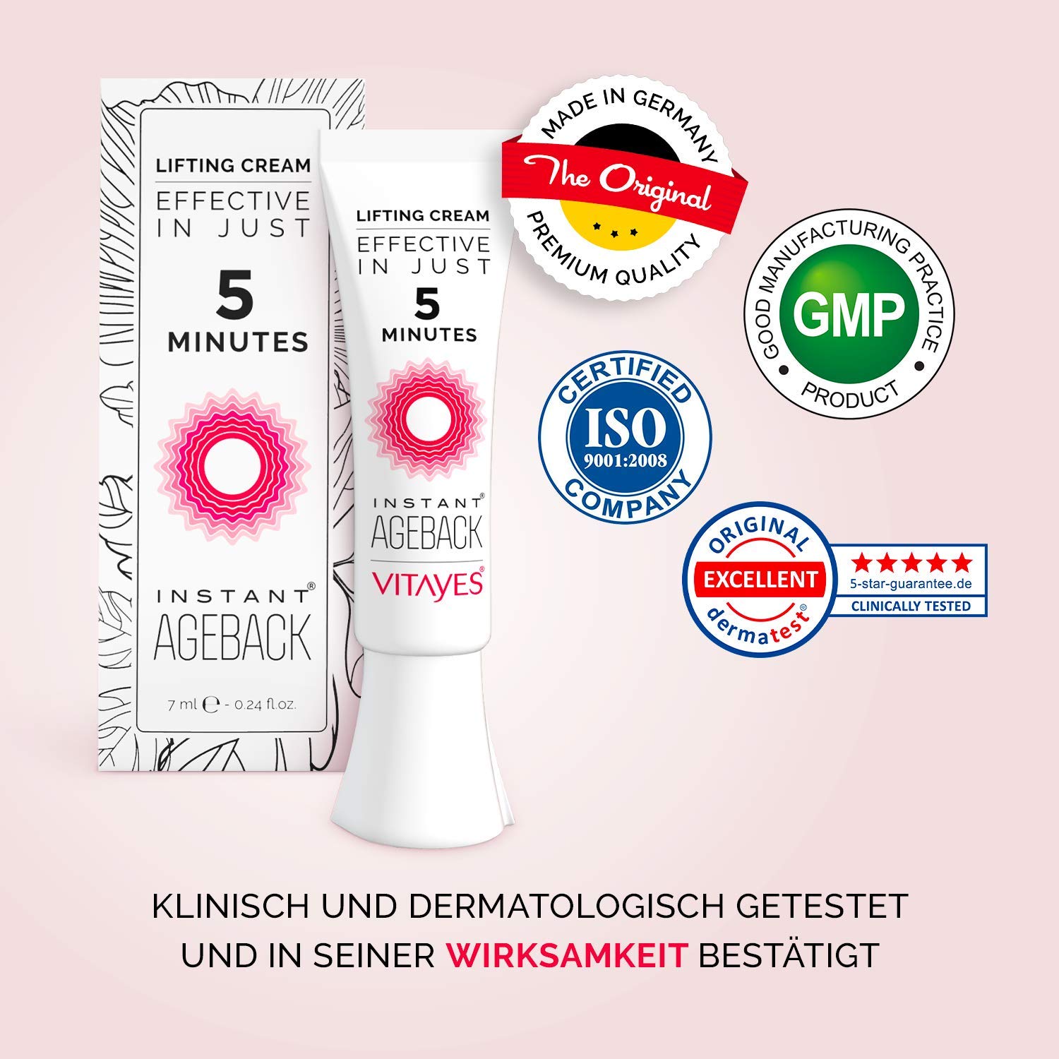 VITAYES Instant Ageback Lifting Cream 0.24 Oz for Dark Circles and Wrinkles - Image 5