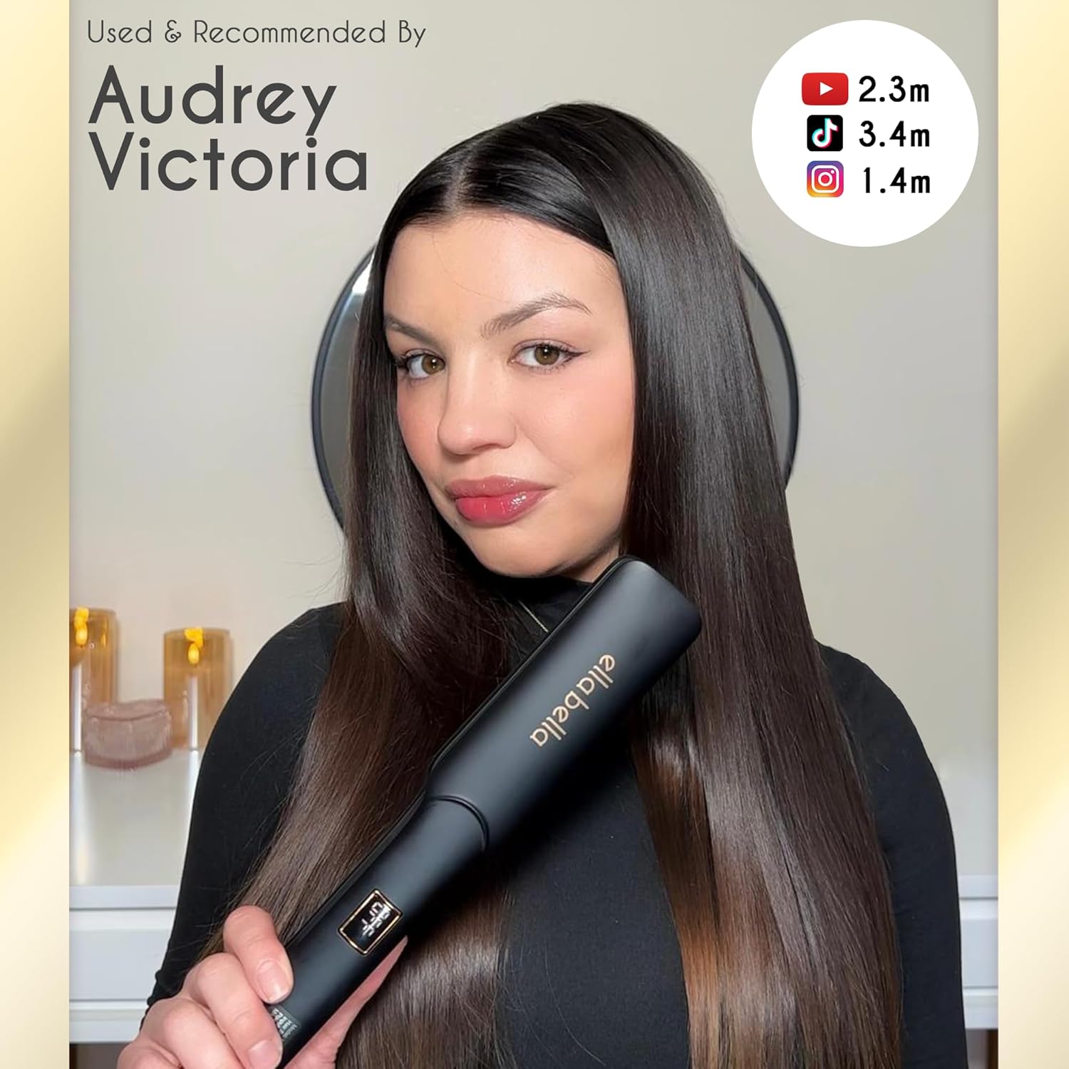 ELLA BELLA® Ceramic Flat Iron Hair Straightener • Professional Straightening Iron • Digital Display to Accurately Control Temperature • As Featured in Good Housekeeping - Image 4