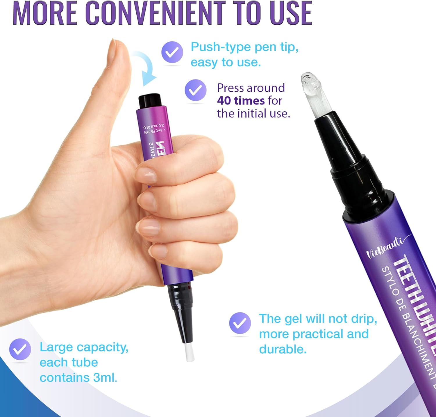 Viebeauti Sensitive Teeth Whitening Pen Gel Carbamide Peroxide 0.2 Fl Oz Stain Remover - Image 3