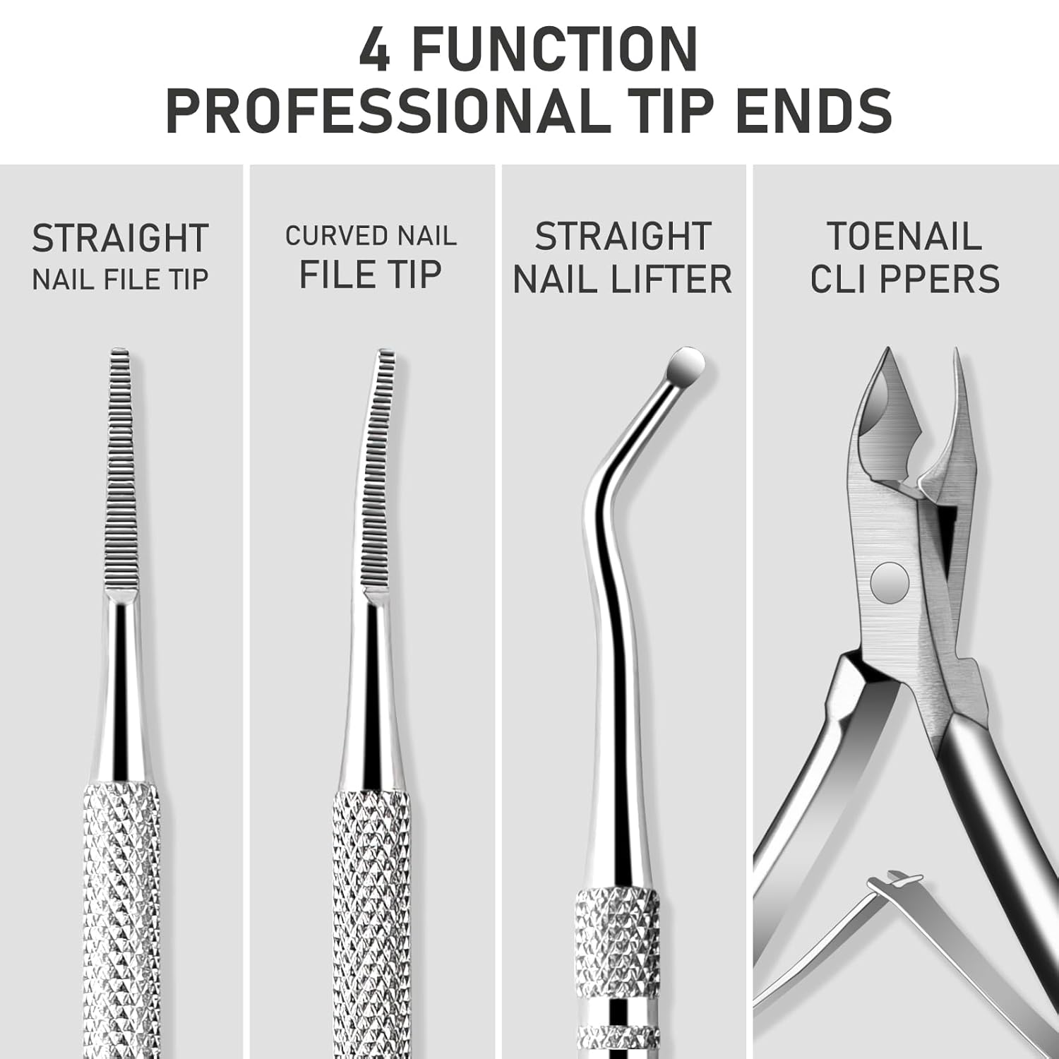Ingrown Toenail Tool Kit, Ingrown Toenail Removal Kit: Ingrown Toenail Clippers, Ingrown Toenail File and Lifters, Under Nail Cleaner - Professional Pedicure Tools Set for Effective Treatment - Image 2