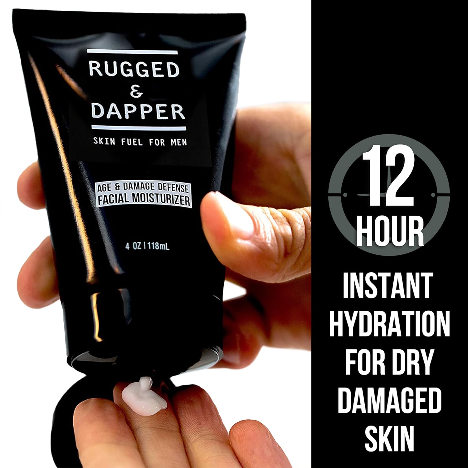 RUGGED & DAPPER - Age Defense Face Moisturizer for Men | 4oz | Hydrating Mens Face Lotion | Unscented + Anti- Aging Formula for Clear Skin | Natural Ingredients | Made in USA - Image 2
