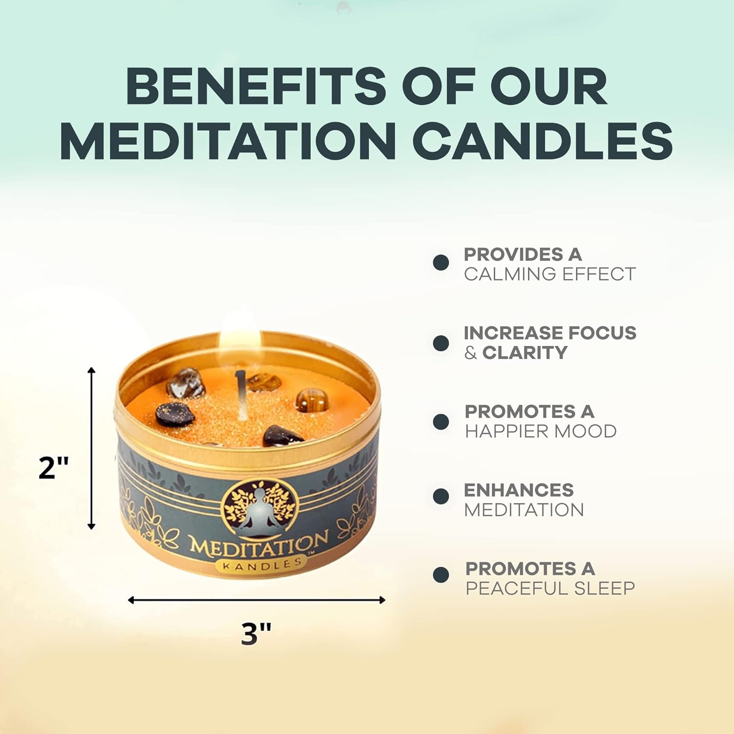 Majest Zen 4 Pack Natural Aromatherapy Meditation Candles with Crystals for Gifts - Image 6