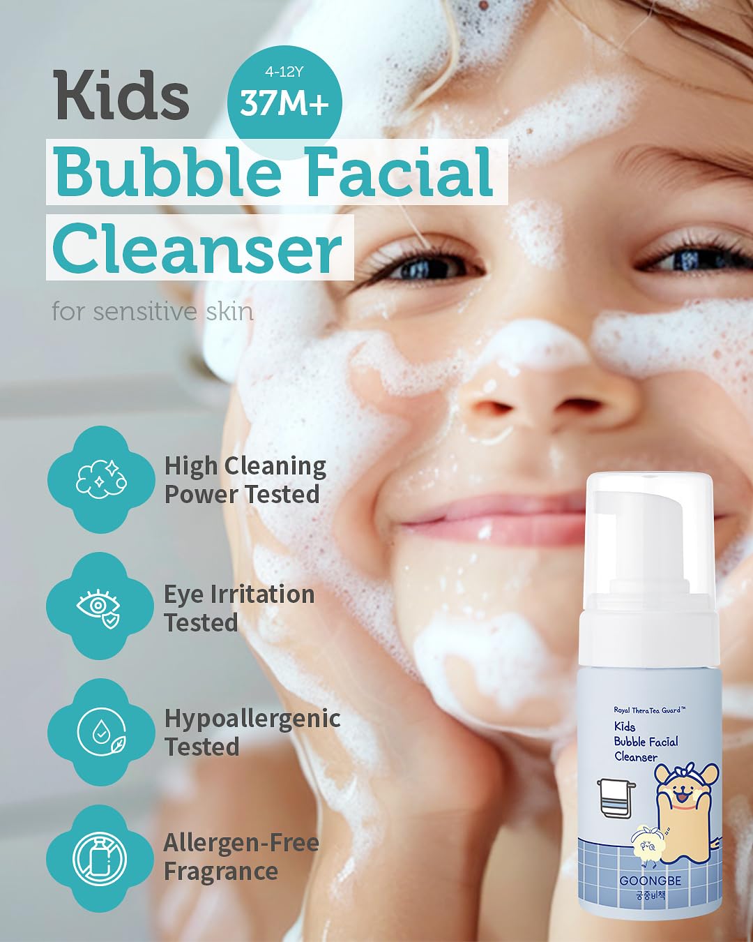 Kids' Bubble Facial Cleanser x Maltese - Korean Kids Low pH Bubble Foam Face Wash - Gentle Cleansing & Hydrating with Panthenol and Amino Acids - Allergen Free Scent, 3.38 fl.oz. - Image 2