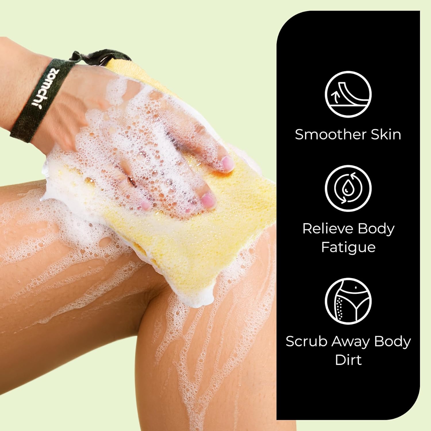 ZOMCHI Exfoliating Soap Saver Bag Set, 2 Yellow Pouches, Assorted Roughness - Image 4