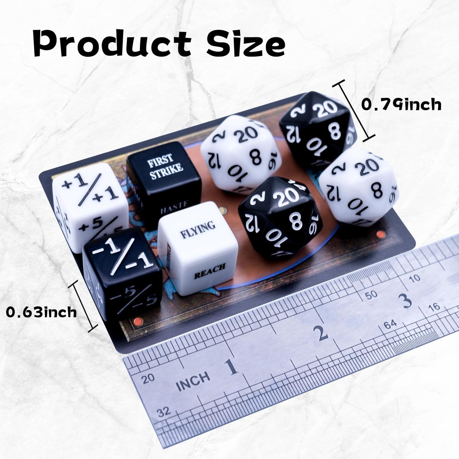 52 Pieces MTG Keywords Counter Dice and Magic The Gathering Life Counter Tokens Dice Set in Black and White with 4 D20 for MTG, TCG, Cards Gaming Accessories - Image 3
