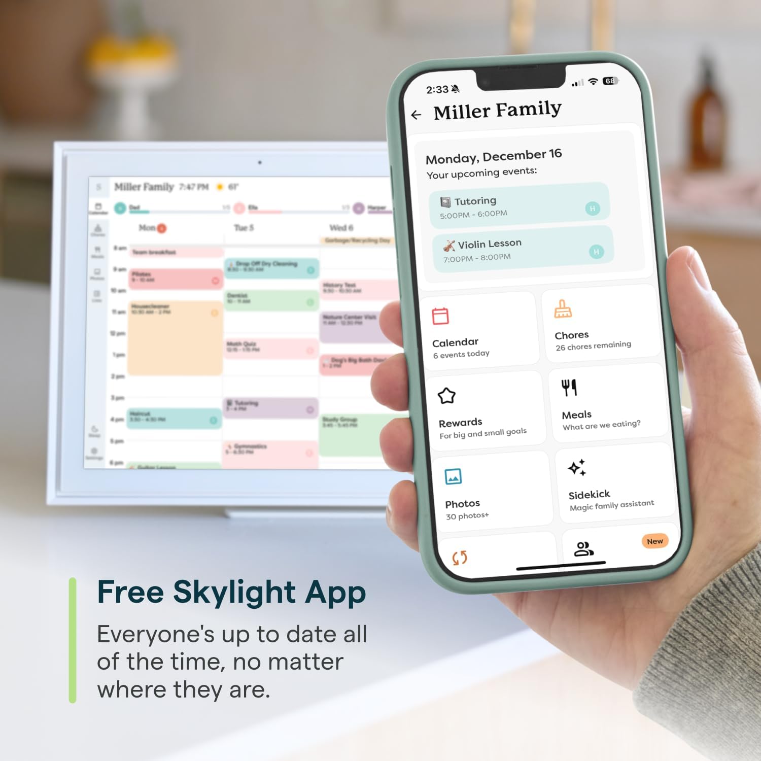 Skylight Calendar: 15-inch Wall Planner Digital Calendar & Chore Chart, Smart Touchscreen Interactive Display for Family Schedules – Wall Mount Included, Great for Organizing Your 2025 Calendar - Image 5
