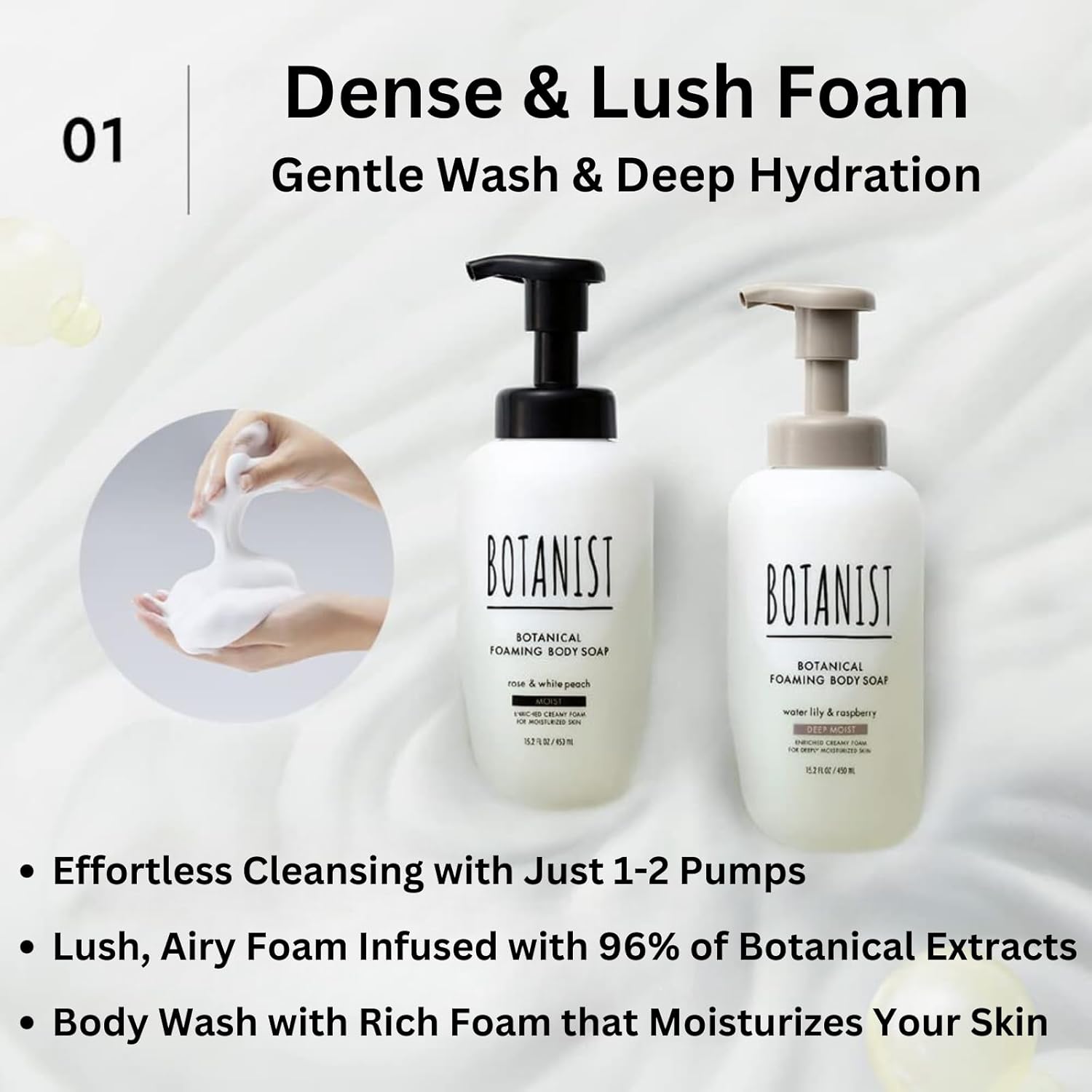 Organic Shea Butter Foaming Body Wash for Sensitive Skin, Rose Peach Scent, 15.2 Fl Oz - Image 3
