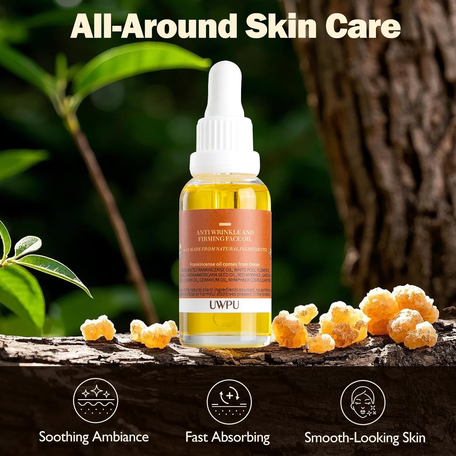 UWPU-Frankincense Oil| Frankincense Oil For Face| Reduce Wrinkles| Fine Lines & Signs of Aging| Gentle Skincare for Day & Night| cold extracted facial oil| deeply nourish& revitalize the skin - Image 4