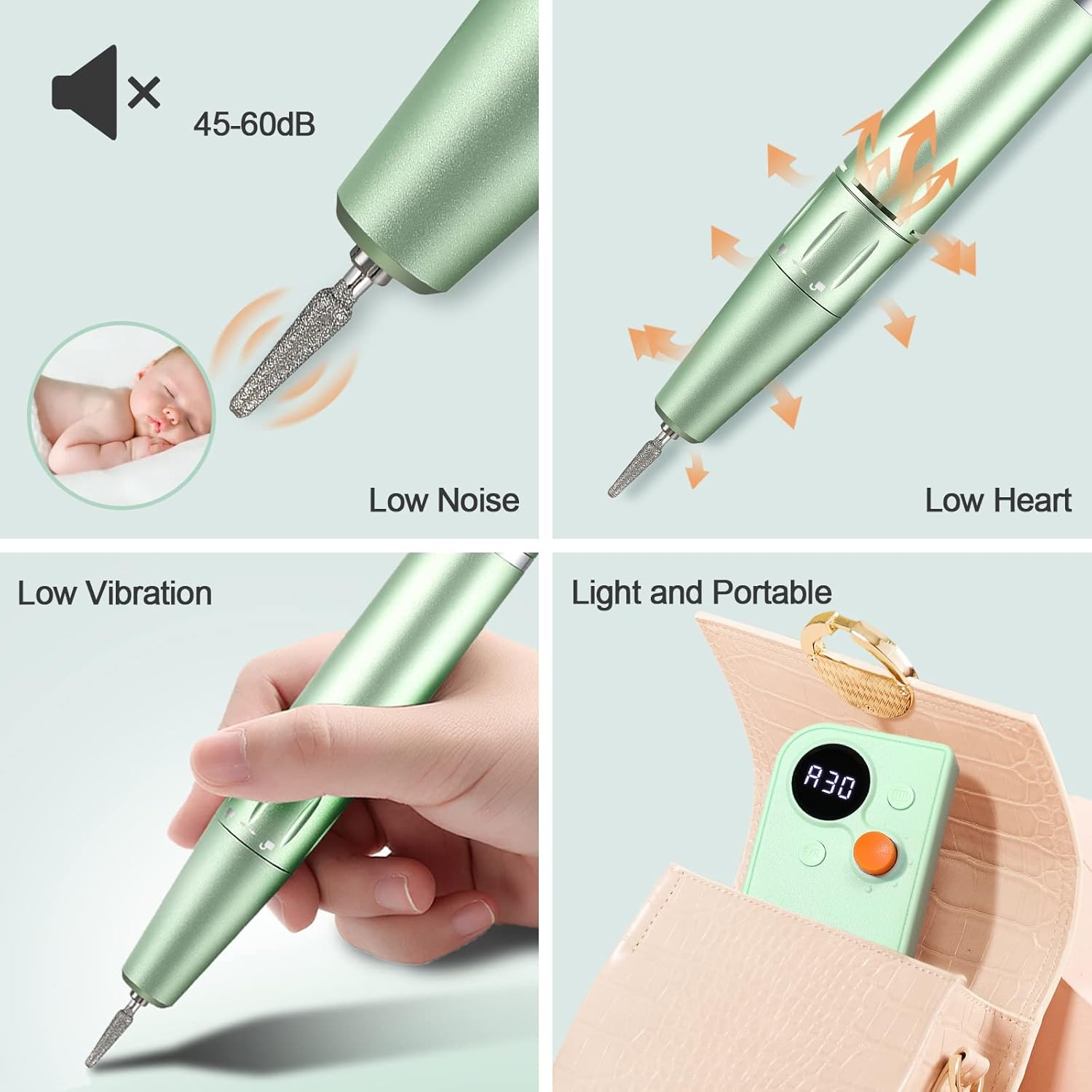 Rechargeable Portable Electric Nail Drill Kit with 7 Bits for Home Manicure Pedicure - Image 6