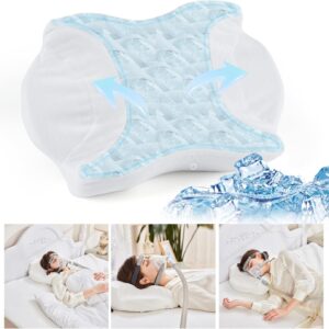 CPAP Pillow for Side Sleepers-Height Adjustable Memory Foam Pillow for CPAP Mask User-Reduce Full Mask Air Leak&Pressure for Back and Side Sleepers