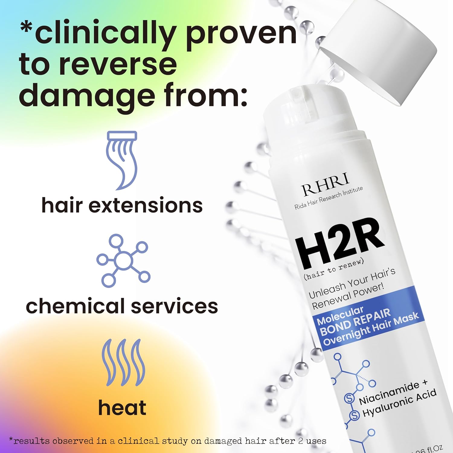 Advanced Molecular Bond Repair Overnight Hair Mask | Hydrating Treatment for Dry, Damaged Hair | Strengthens All Hair Types | Professional Care for Curly Hair and Breakage Repair | Smooth Results - Image 3