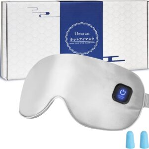 Dearan Upgraded 3 Temperature Modes Silk Heated Eye Mask Cordless,Rechargeable Warm Eye Heating Pad No Pressure for Dry Eyes, Sleep Eye Mask Christmas Gift for Men Women