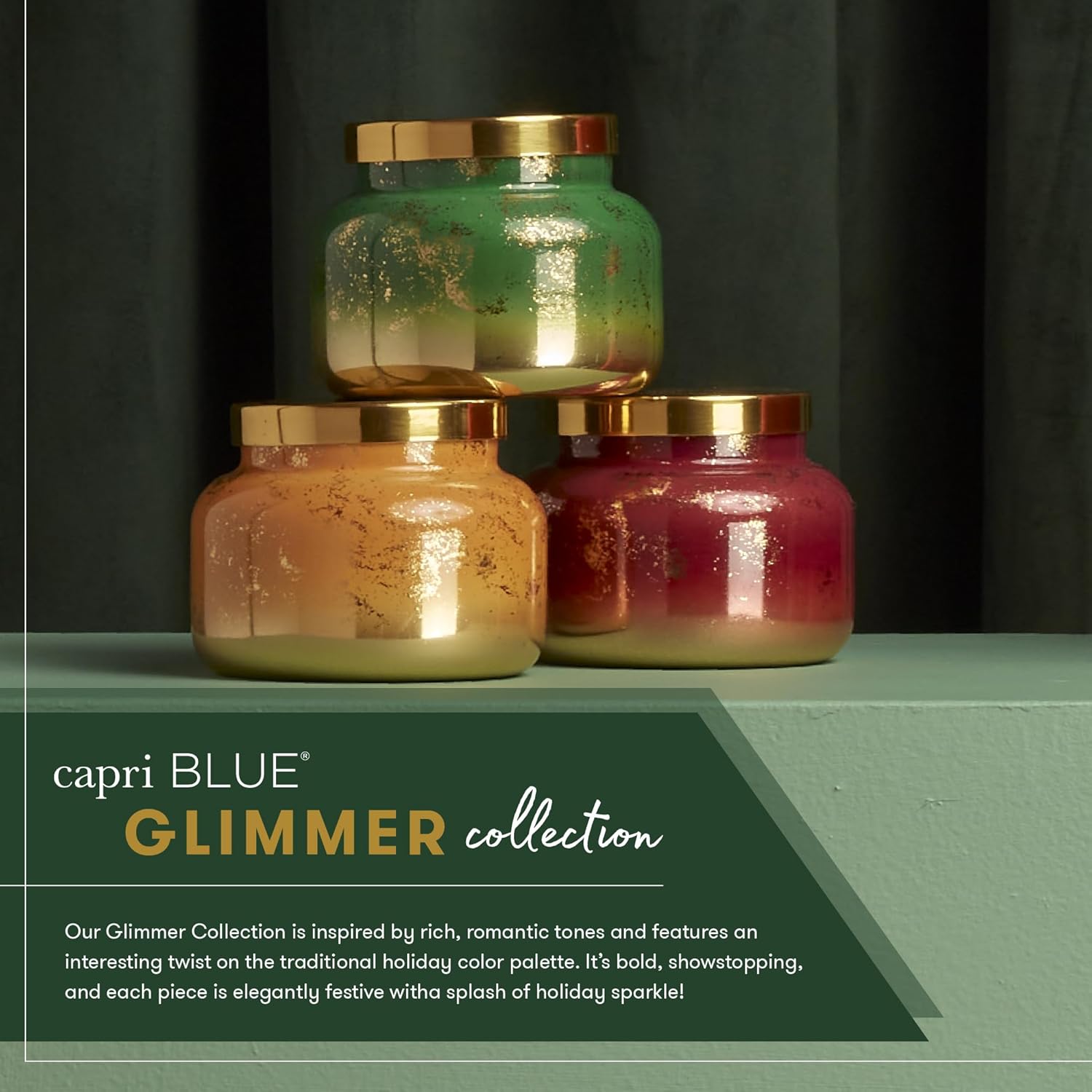 Capri Blue Volcano Scented Candles for Home - Glimmer Inverted Jar Candles - Long Lasting Candles - Soy Candles - Holiday Candles with White & Gold Ombre Glass Candle Holder (10 oz), CB-626-VOL-R - Image 6