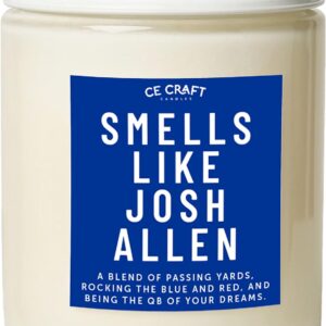 Smells Like Josh Allen Candle – Buffalo Football Inspired Scented Candle – Rich Oak Fragrance – Hand-Poured Soy Wax – Gift for Bills Fans, Home Decor, Man Cave, Game Day Essential