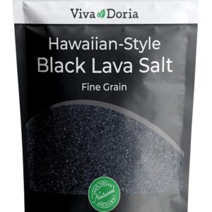 Viva Doria Hawaiian Black Lava Sea Salt, Fine Grain, Lava Salt, 2 lb (907 g)