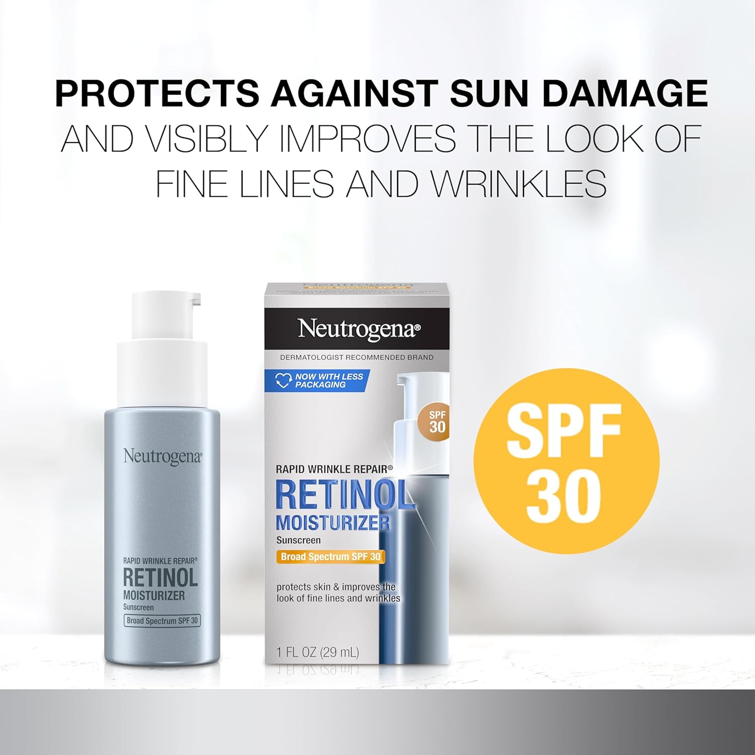 Neutrogena Rapid Wrinkle Repair SPF 30 Retinol Face Moisturizer 1 oz Anti-Aging Cream - Image 2