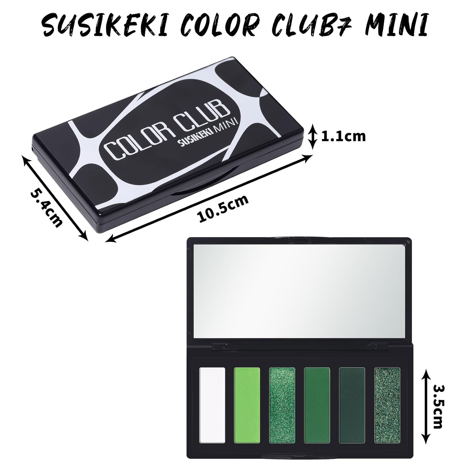 Matte & Shimmer Green Eyeshadow Palette with Mirror 6 Pigmented Colors - Image 8