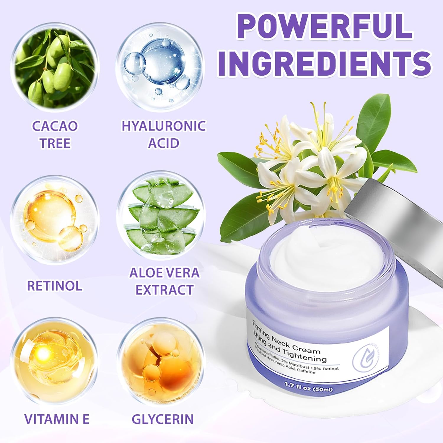 2 Pack Retinol Neck Firming Cream for Tightening and Anti-Aging, 1.7 oz Each - Image 3