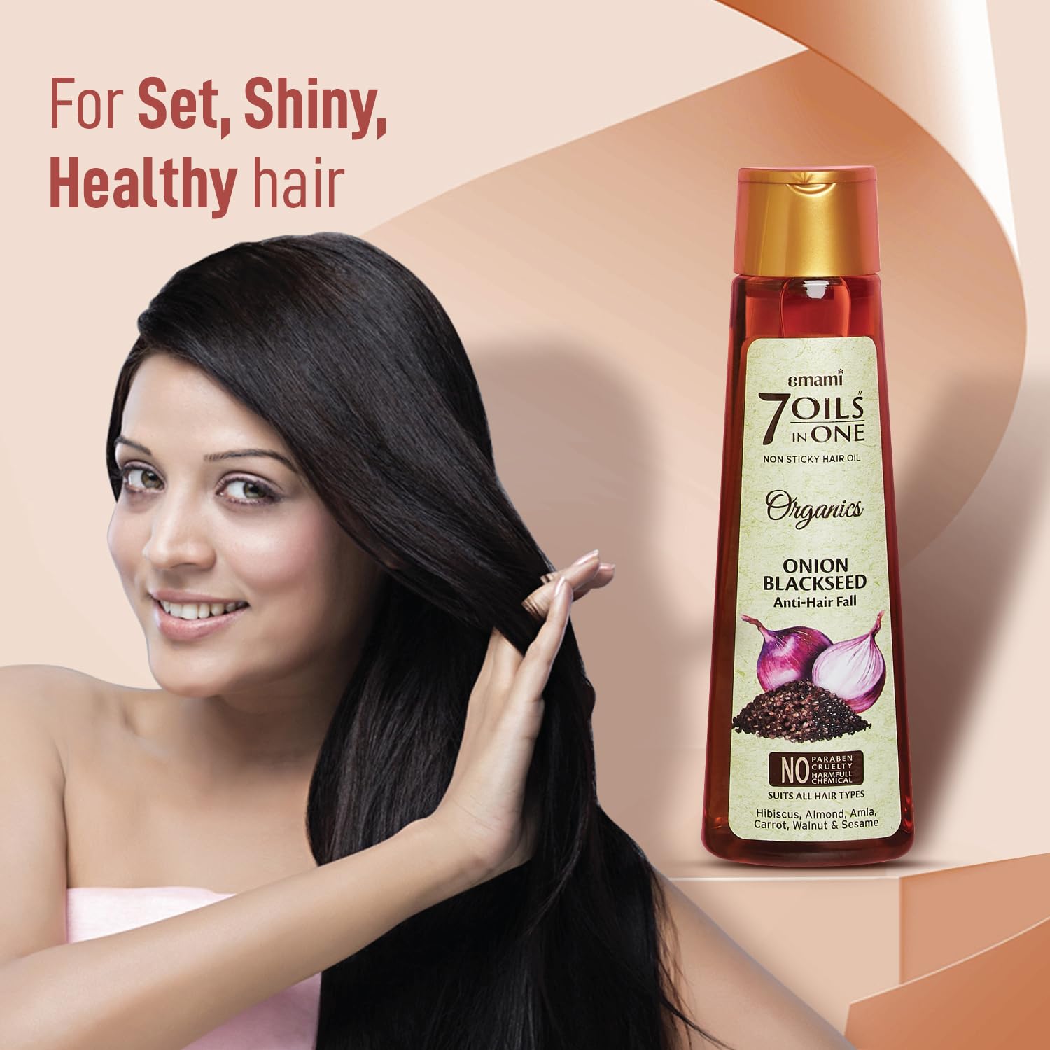7-in-1 Hair Oil | Onion Blackseed Anti Hairfall Oil | Strengthens Hair Follicles | Fights Hair Loss & Breakage | Provides Thick & Shiny Hairs | 6.76 Fl Oz/200ml - Image 7