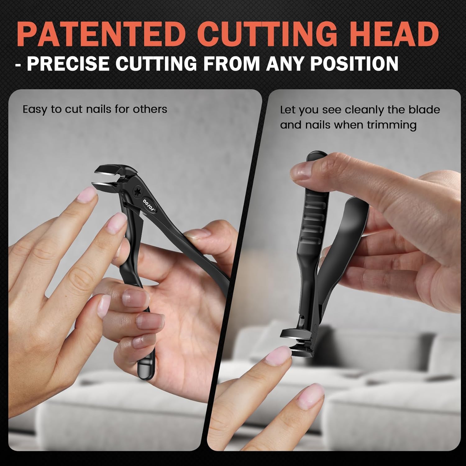 BEZOX Toenail Clippers for Seniors β Upgraded Long Handled Curved Head Toe Nail Clippers for Thick Nails for Elderly - Black - Image 6