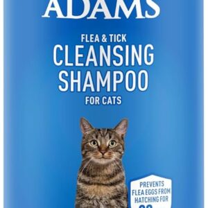 Flea & Tick Cleansing Shampoo for Cats ; Flea and Tick Treatment for Cats and Kittens ; Kills Fleas, Flea Eggs, Brown Dog Ticks, American Dog Ticks, and Lice ; 12 Oz