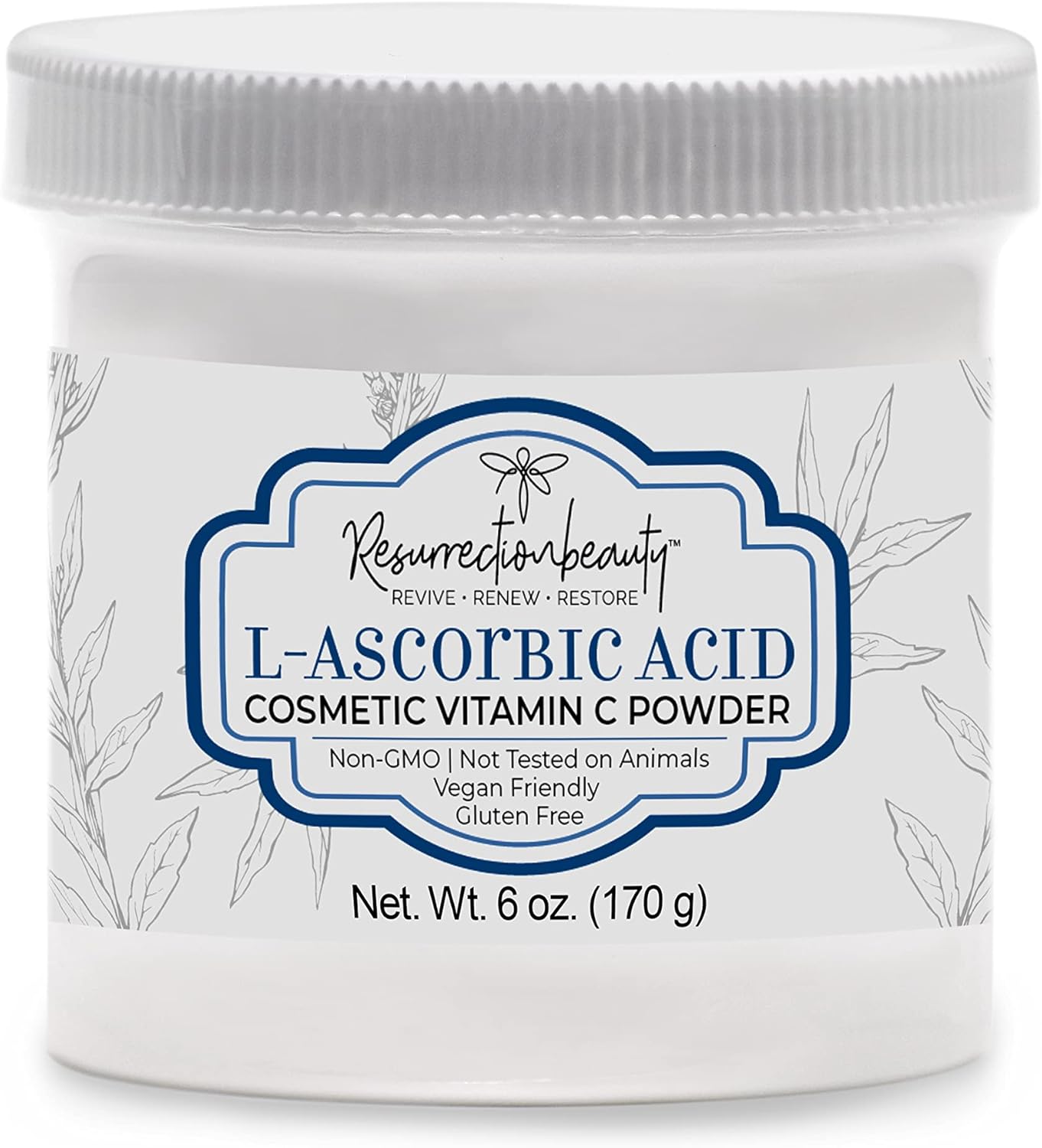 100% Pure L-Ascorbic Acid (Cosmetic Vitamin C Powder for Face) to Make Your Own Premium Beauty Serum, Skincare Mask Treatment, Hyaluronic Serums with Vit C & DIY Facial Skin Care Products 6 OZ