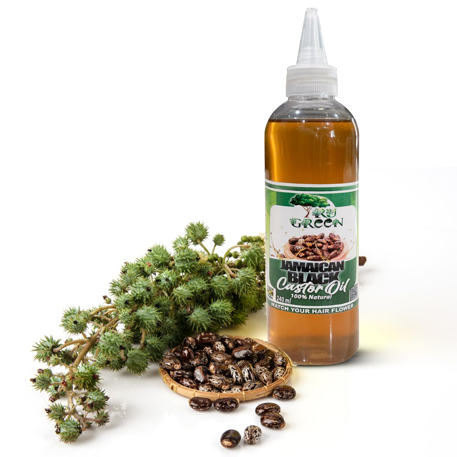 Tru Green Pure Castor Oil, Jamaican Black Castor Lightly Roasted (8 Oz) For All Hair Types. Stimulates hair Follicles And Promotes Growth for Hair, Brows, Skin, And Hair Moisturizer. - Image 8
