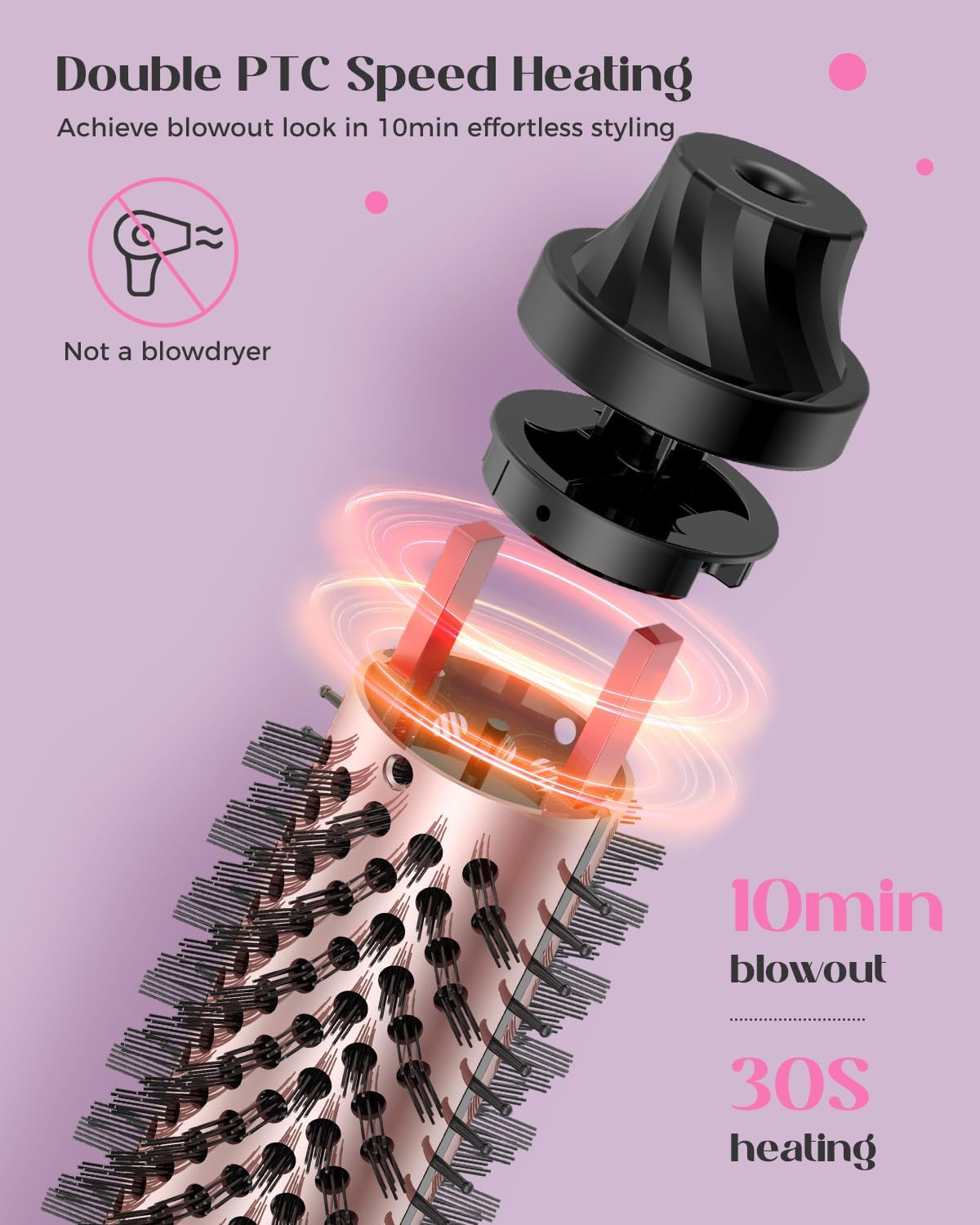 Ionic Infrared Thermal Round Brush 1.5 Inch for Smooth Hair and Natural Curls - Image 4