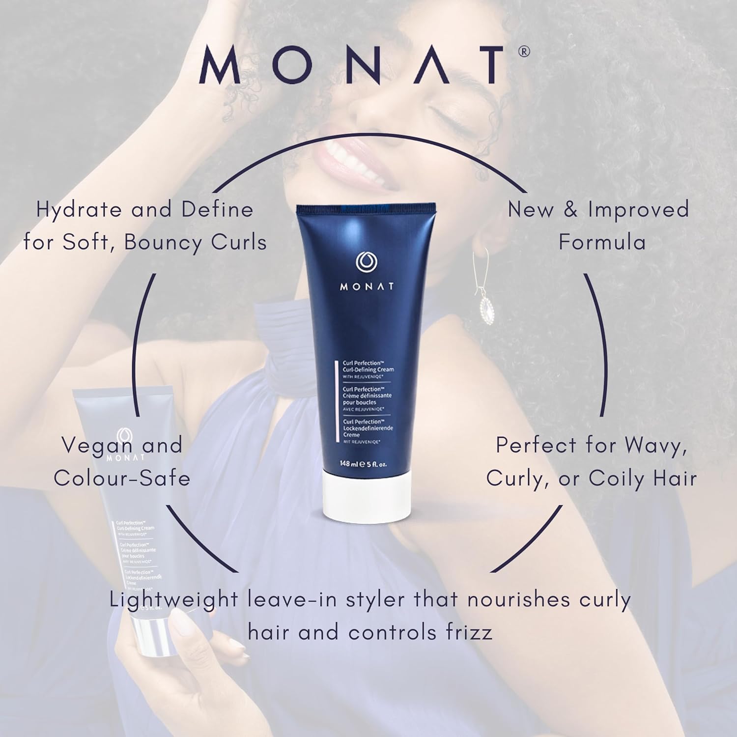 MONAT Curl Perfection Cream 148ml for Bouncy, Frizz-Free, Moisturizing Leave-In Curls - Image 6