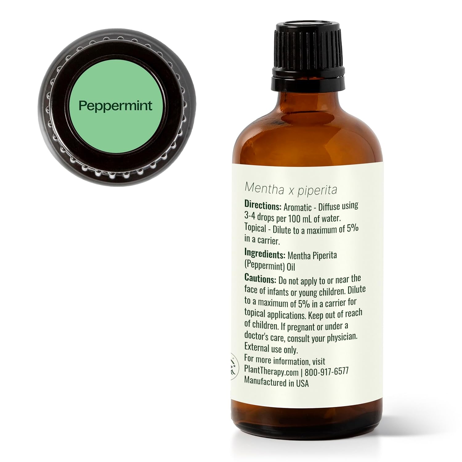 Plant Therapy Peppermint Essential Oil 100 mL (3.3 oz) 100% Pure, Undiluted, Natural Aromatherapy for Diffuser & Topical Use, Digestion, Respiratory, & Massage, Peppermint Oil for Skin & Hair - Image 9