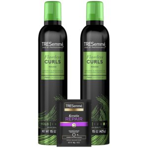 TRESemmé Flawless Curls Mousse 2-Pack + Keratin Repair Hair Mask – Coconut & Avocado Oils, Touchable Hold, Curl Definition, Frizz Control, Color-Safe, Paraben-Free
