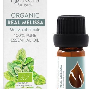 Essences Bulgaria Organic Real Melissa Essential Oil 1/6 Fl Oz | 5ml | Melissa Officinalis | 100% Pure and Natural | Undiluted | Therapeutic Grade | Family Owned Farm | Steam-Distilled | Non-GMO