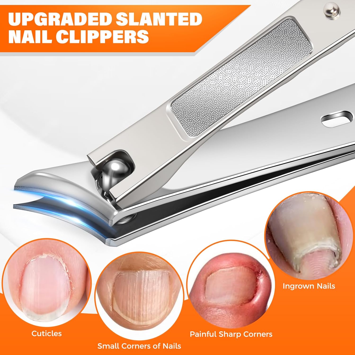 Toenail Clippers for Seniors Thick Toenails, Heavy Duty Large Toe Nail Clippers for Men Thick Nails with Wide Opening, Sharp Ingrown Toenail Clippers Nail Cutter Long Handle with Slanted Curved Blade - Image 4