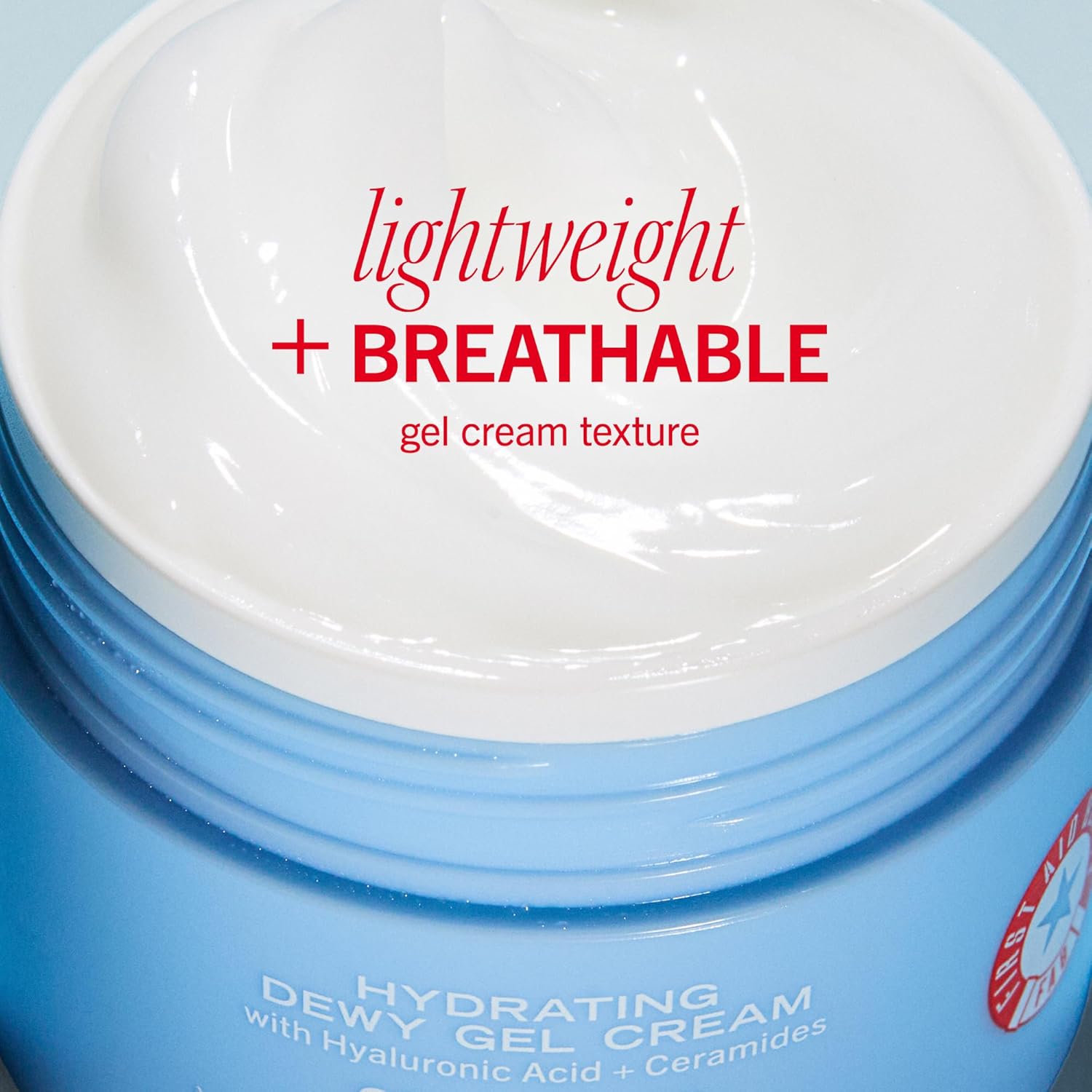 First Aid Beauty - Hydrating Dewy Gel Cream, Lightweight Oil-Free Facial Moisturizer with Hyaluronic Acid and Ceramides, Helps Reduce Excess Oil Build Up & Improve Skins Hydration, 1.7 oz - Image 3