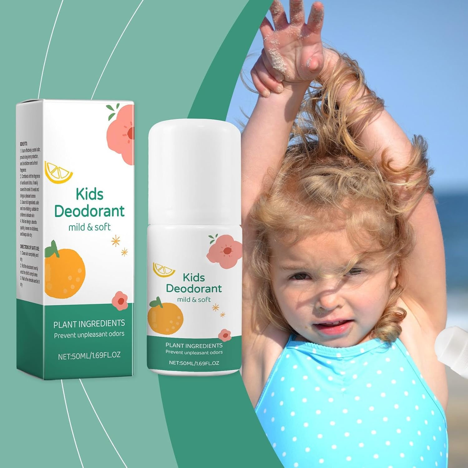 Gentle Hypoallergenic Natural Deodorant for Kids, Prevents Odors Whole Body Use - Image 2