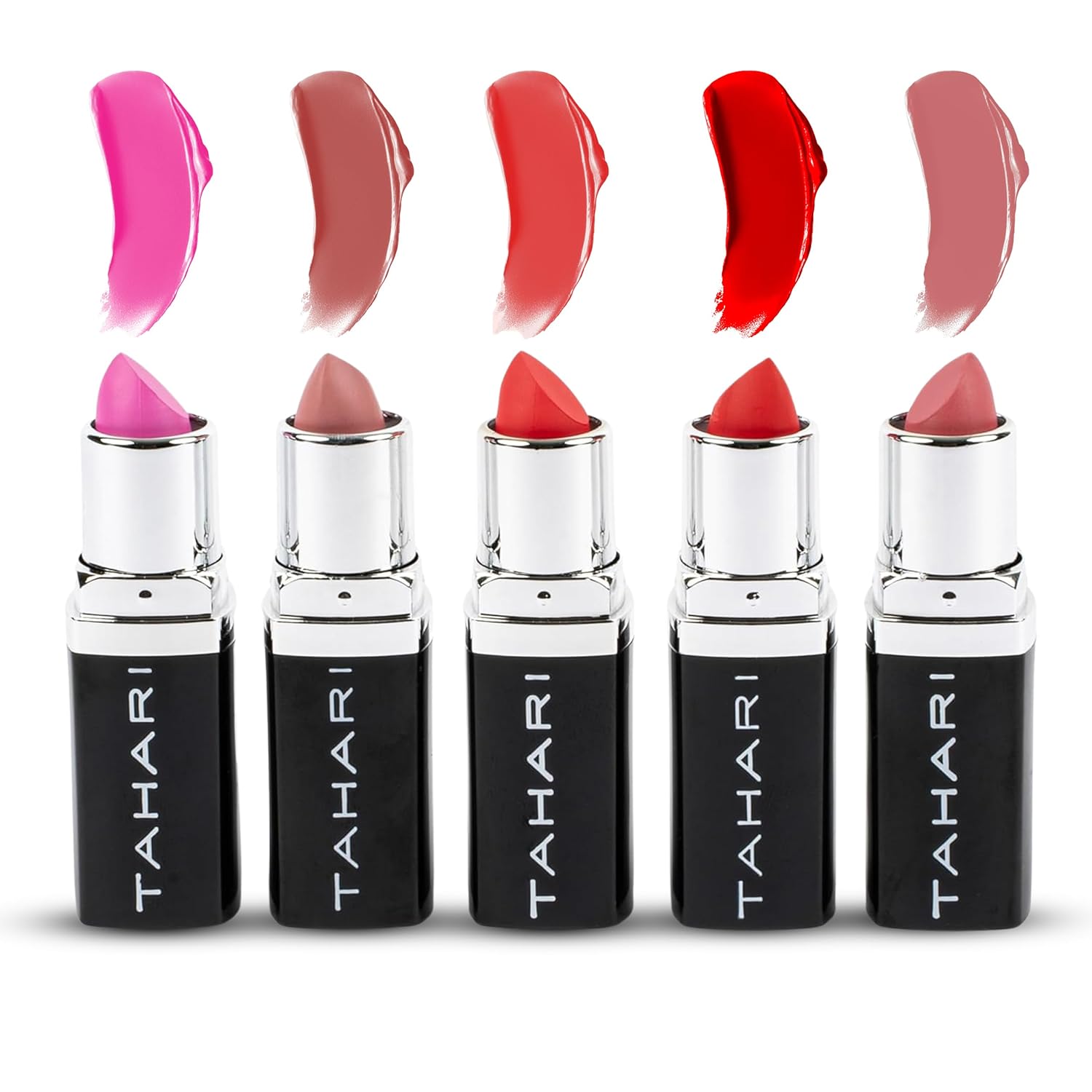 VOTUM Tahari Lipstick Set – 5-Piece Super Lustrous Gift Set, Multi-Finish (Matte, Cream, Pearl), Nude Shades, Long-Lasting Lip Stick